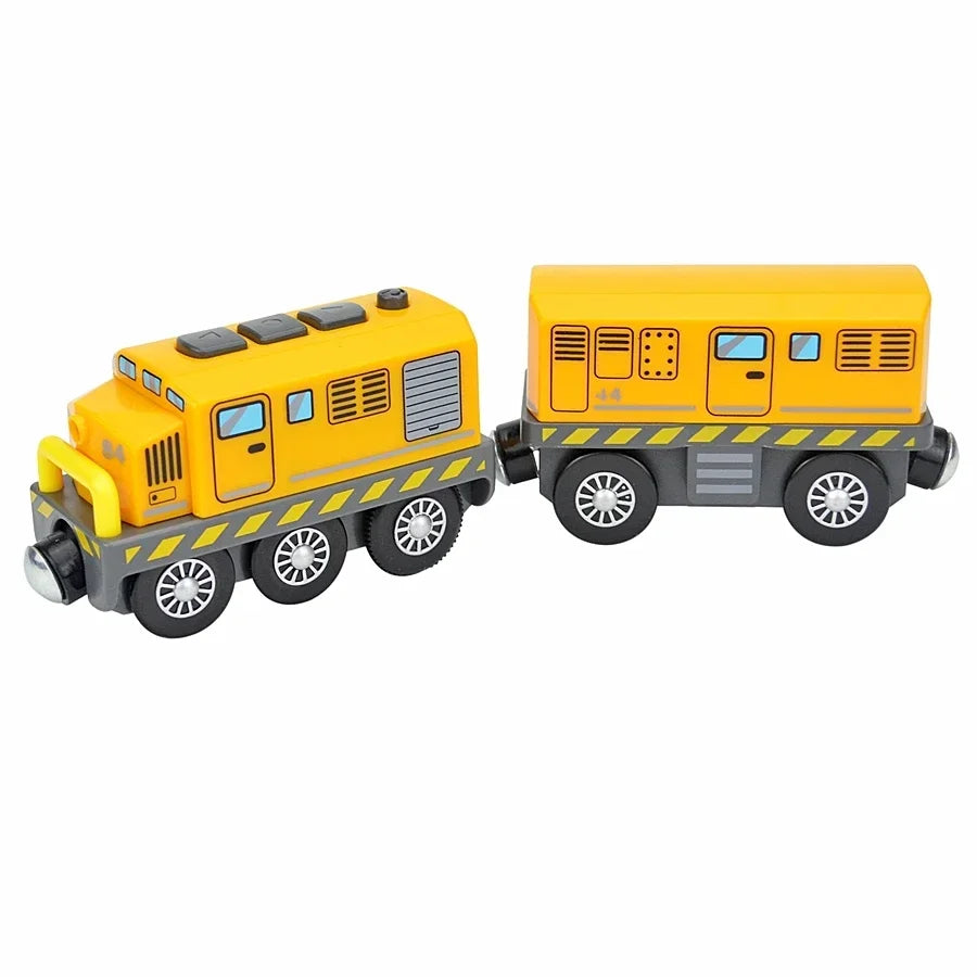 Train Track Wooden Train Toys Magnetic Set Electric Car Locomotive Diecast Slot Fit All Wood Brand Biro Railway Tracks For Kids