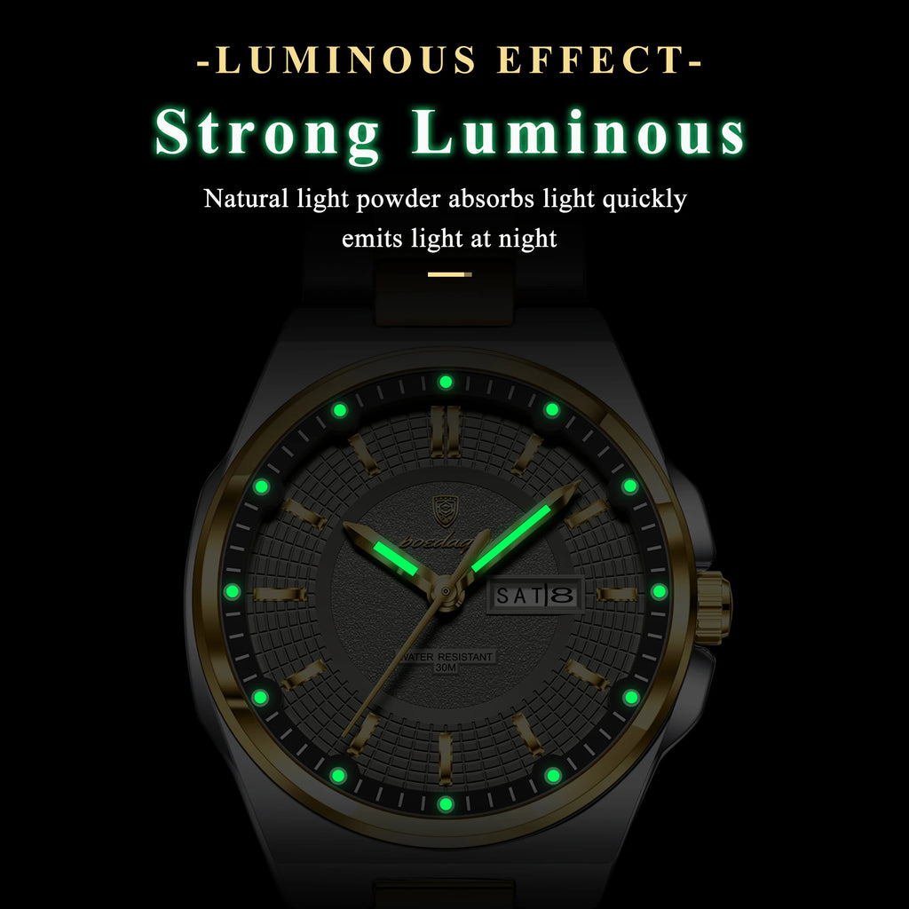 POEDAGAR Fashion Ladies Watch Top Elegant Week Date Woman Clock Quartz Stainless Steel Luminous Waterproof Women's Watches Reloj