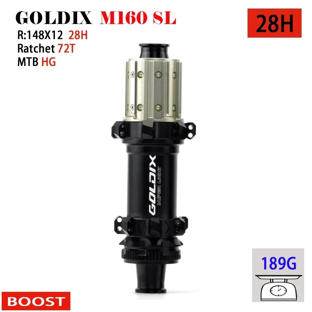GOLDIX M160 Super Light MTB BOOST Hub Center Lock Disc 28H Ratchet 72T Mountain XD Bike Hub for Shimano SRAM 11 12 Speed