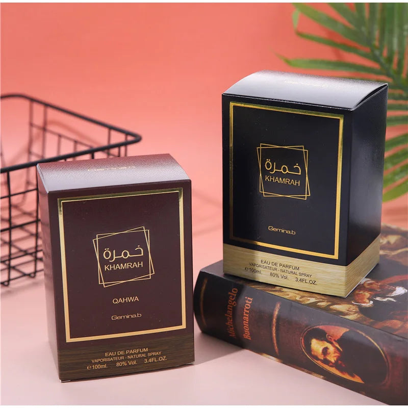 Khamrah عطر Perfume Eau De Toilette Gift Box 100ml Unisex Arabian Oud Scent Gourmand Fragrance Long Lasting Perfume For Unisex