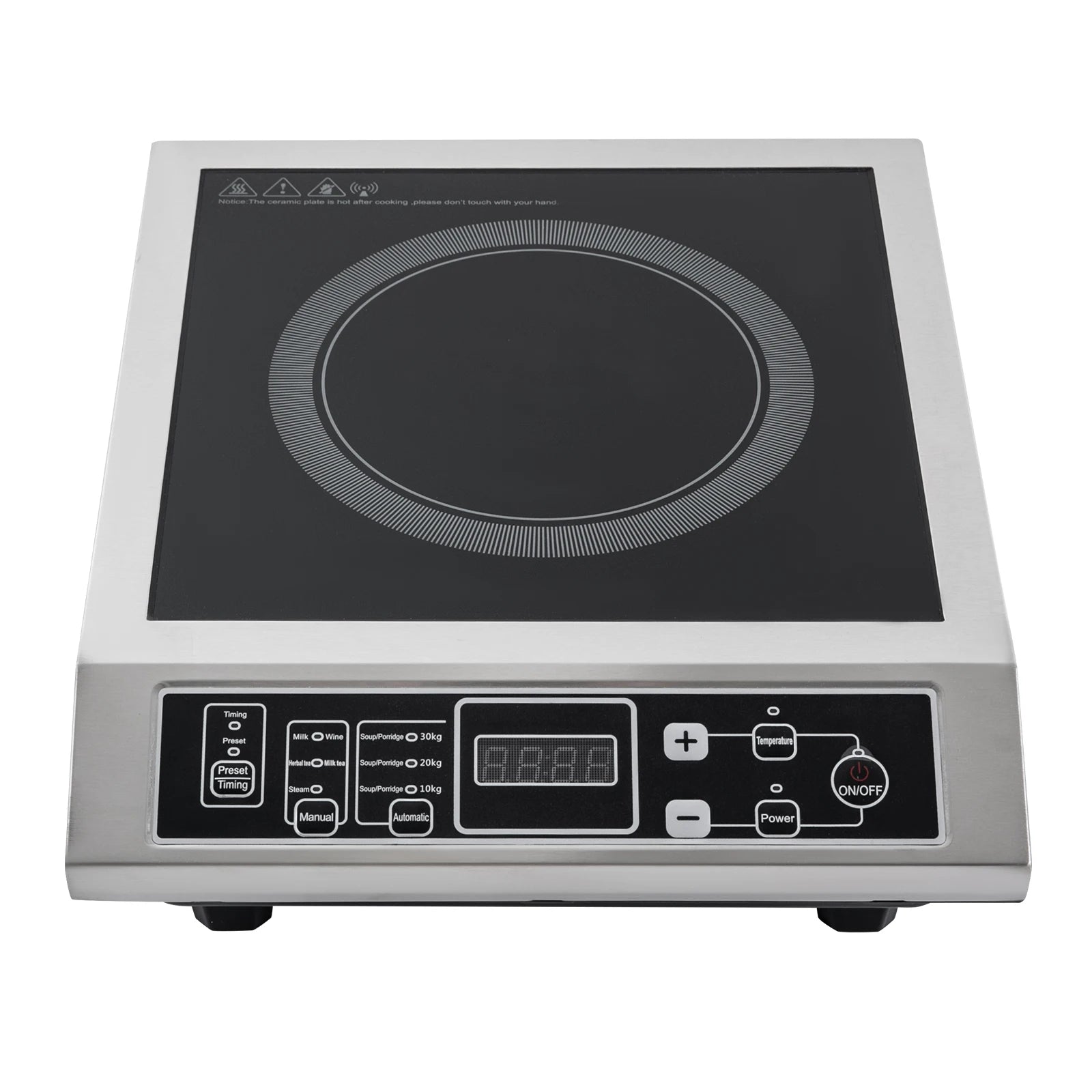 Portable Electric Induction Hob|  3500W Induction Cooktop with 8/10 Temperature Levels | Microcrystalline Glass