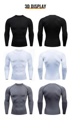 Compression Running Top Men Long Sleeve Shirt For Male Gym Clothing Quick Dry Sportswear Fitness Tee Training Workout Muscle Top
