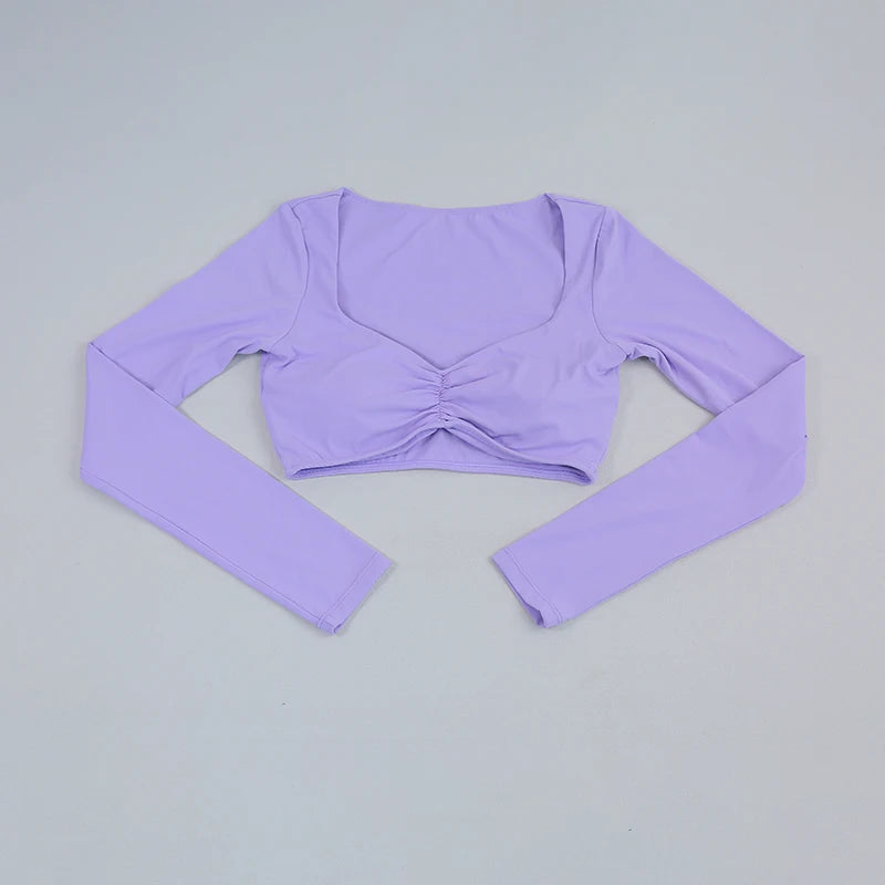 Quick Drying Breathable Short Yoga Sexy Clothes For Women Nude Feeling Fitness Tops Slim Fit Exercise Running Clothes