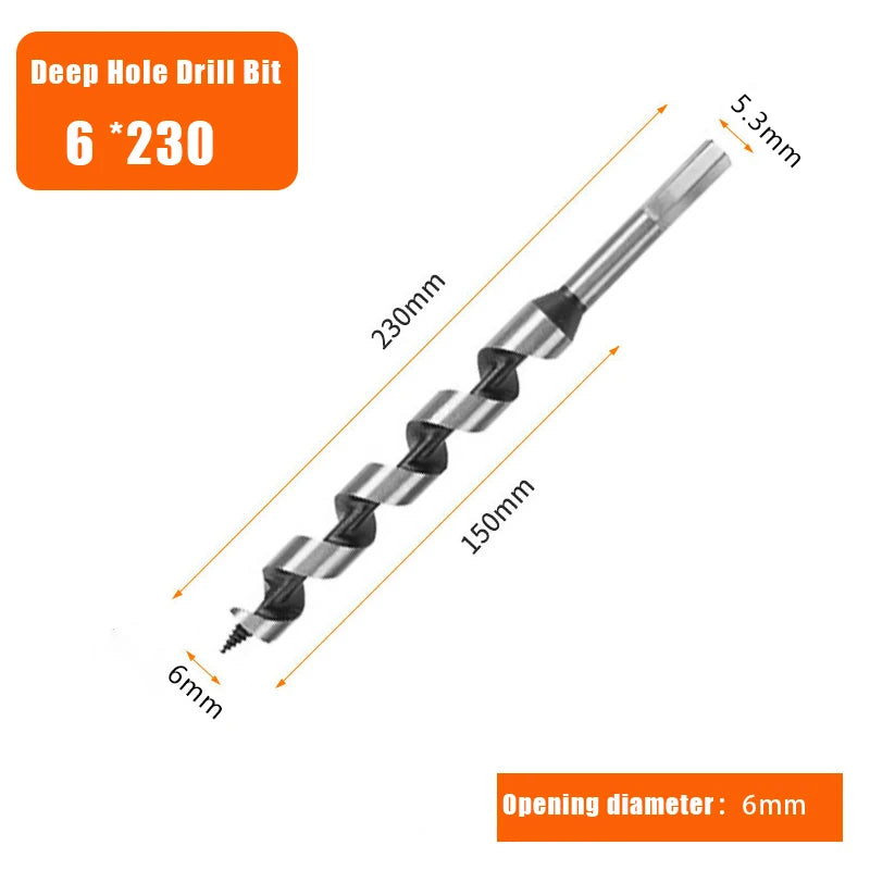 230mm Metal Steel Center Drill 6/8/10/12/14/16/18/20/22/25mm HSS Twist Drill Bit for Wood Door Lock Reaming Woodworking Tools