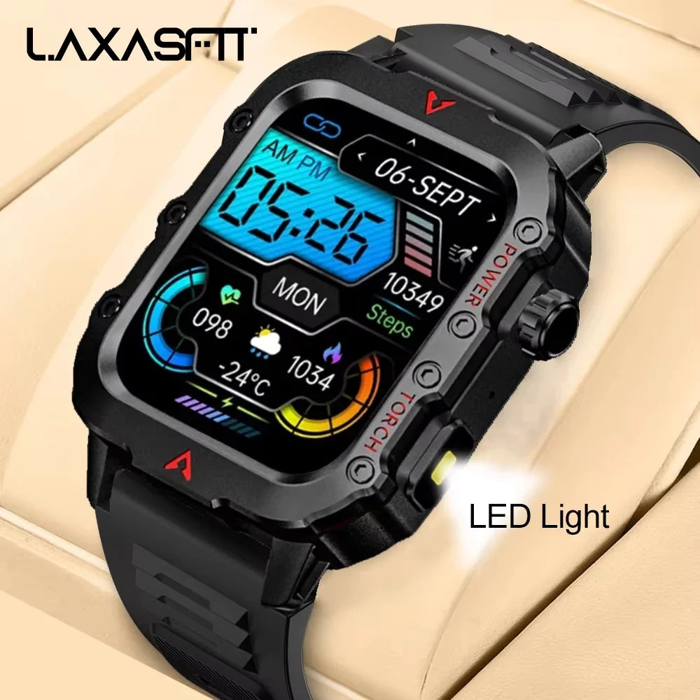 LAXASFIT New Men's Smart Watch LED Flashlight Outdoor Sports Smart Watch Wristwatch Health Monitoring Smart Watch Main image