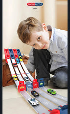 Kids Toy Racing Track Toy Vehicle with Alloy Car Slot Car Race Track Set Educational Game Boys Toys for 6 7 8-12 Years Boy Gifts