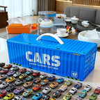 48pcs Metal Iron Alloy Cars Truck Toys Train Track Set Slot Car Models for Children's Toys Boy Miniature Trolleys Christmas Gift