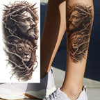 1 Sheet Realistic Jesus Holy Mother Pray Temporary Tattoos For Men Women Adults Long Lasting Waterproof Temp Fake Tattoo Sticker