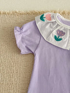 MILANCEL Summer Baby Rompers 0-24M Soft Comfortable Toddler Jumpsuit Embroidered Flowers Infant Girls Clothes
