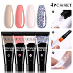 LILYCUTE 15ml Extension Gel Nail Polish Set Quick Nail Prolong With Extend Mold Nail Tips Acrylic Solution Manicure Tools Kit