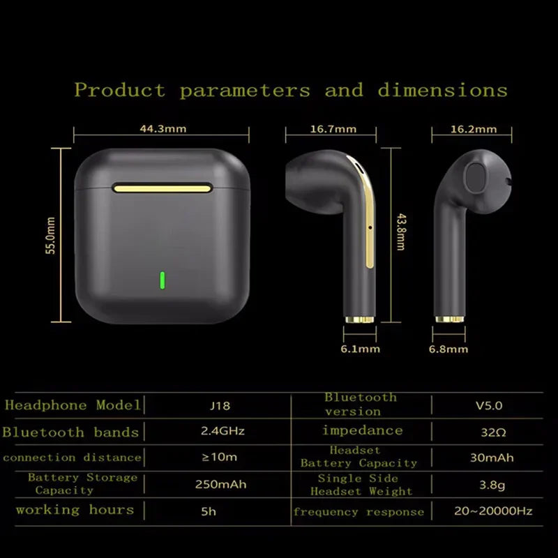 Xiaomi J18 TWS Wireless Earphone Noise Reduction Bluetooth 5.4 Earphone Waterproof HIFI Stereo In Ear Headphone For Sport Music