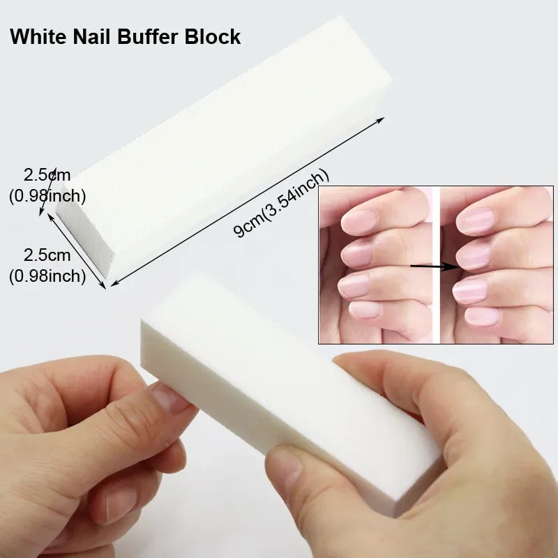8pcs Nail Files Set 100\180 Nail Sanding Buffer Professional Manicure Files Makeup Pedicure Brushes Tool Extension Kits