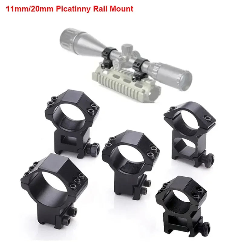 2PCS Hunting Rifle Scope Mount Ring for Dia 25.4mm 30mm 35m Tactical Scope Flashlight 11mm 20mm Picatinny Rail Mount Accessories Secondary image