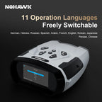 NOHAWK 2K Digital Night Vision Binoculars with Laser Rangefinder 4 Level Infrared Adjustable, Photo/Video Recording for Hunting