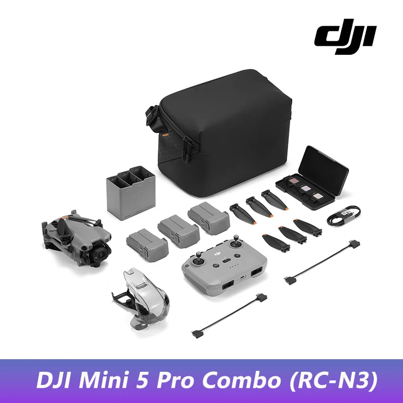 DJI Mini 5 Pro Ultra-Light & Foldable Drone with Camera 1-Inch CMOS Omnidirectional Obstacle Sensing ActiveTrack 360° 225° Gimbal Rotation 20km Transmission 4K Drone for Beginners C0