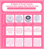 3 IN 1 Electric Facial Cleaner Face Cleansing Brush Wash Machine Spa Skin Care Massager Blackhead Cleaning Charging
