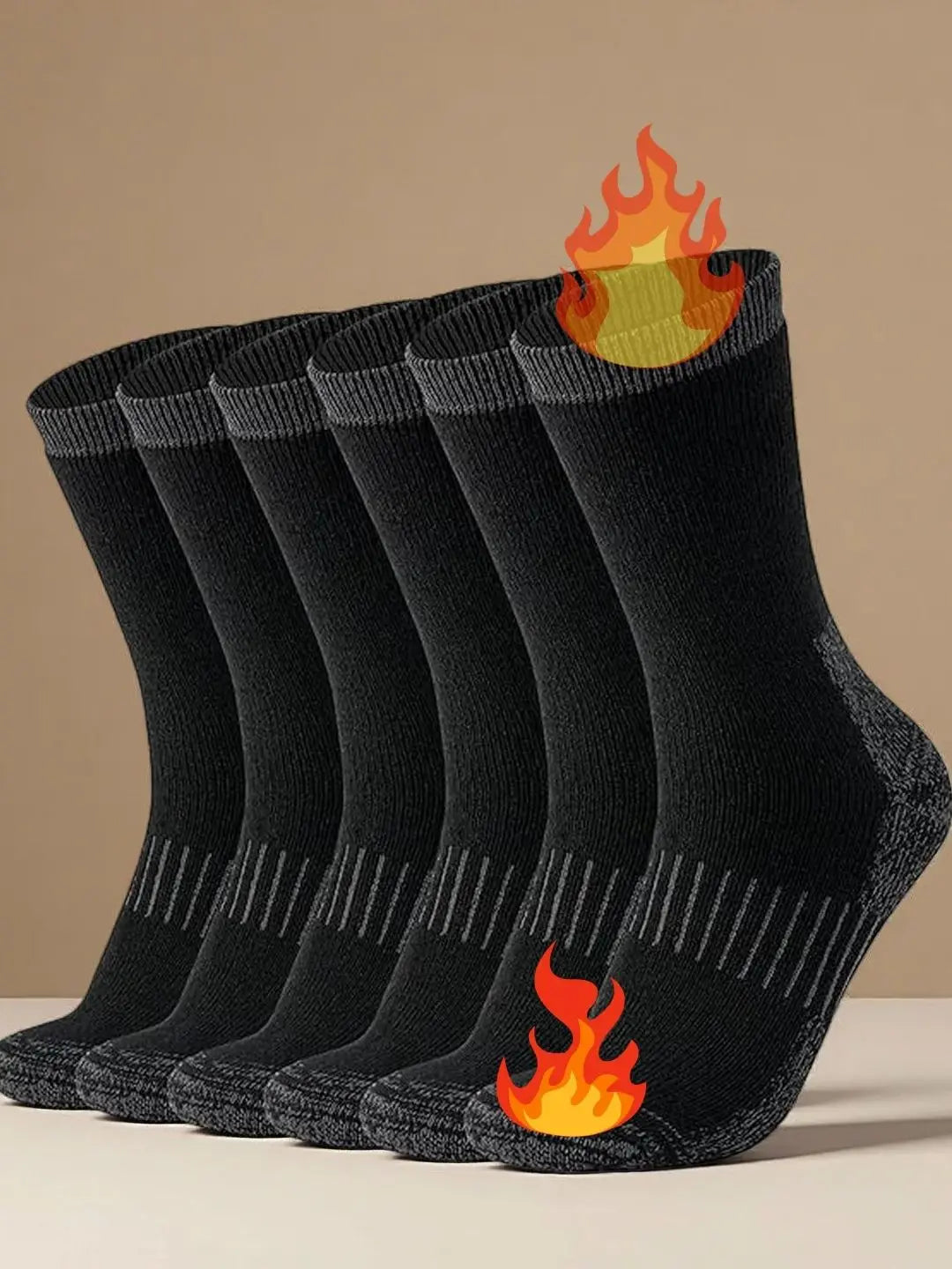 Merino Wool Thermal Socks, Suitable for Both Men and Women, 3 Pairs of Fully Cushioned Winter Boot Socks, Suitable for Hiking and Working in Cold Weather