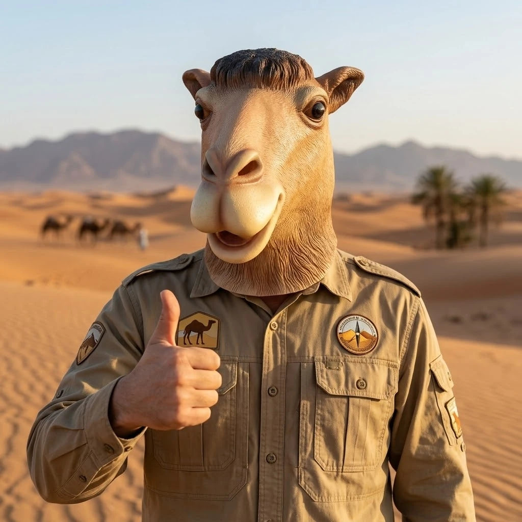 Camel Latex Mask Funny Animal Headgear Christmas Carnival Party Novelty Animal Full Head Mask Halloween Cosplay Head Cover