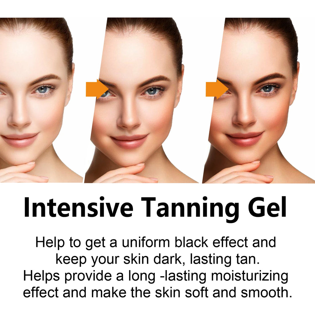 Intensive Tanning Gel & Cream Set Accelerator Bronzing Dark Skin Long Lasting Moisturizing Face Body Sunless Self Tanning Cream