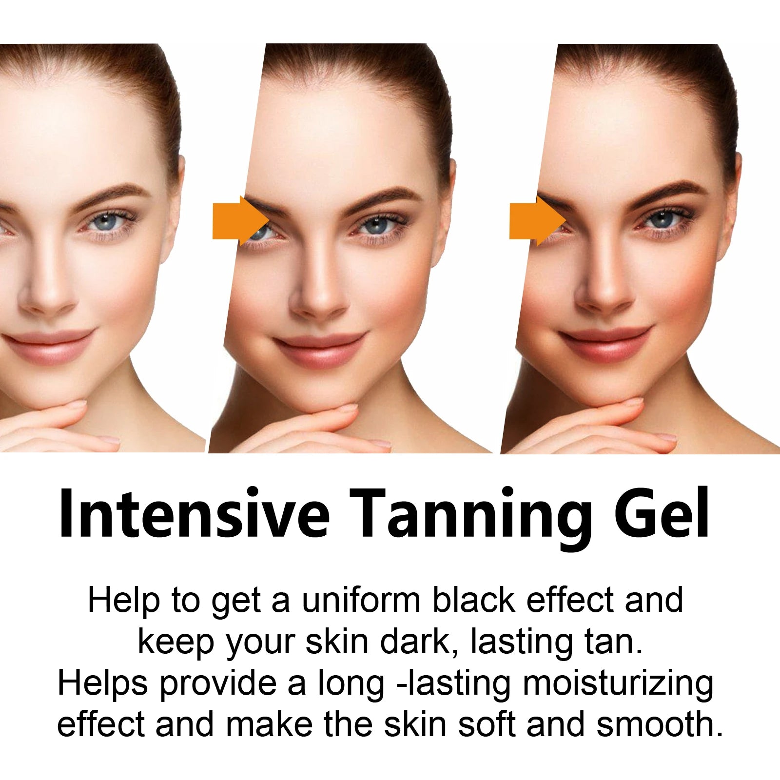 Intensive Tanning Gel & Cream Set Accelerator Bronzing Dark Skin Long Lasting Moisturizing Face Body Sunless Self Tanning Cream