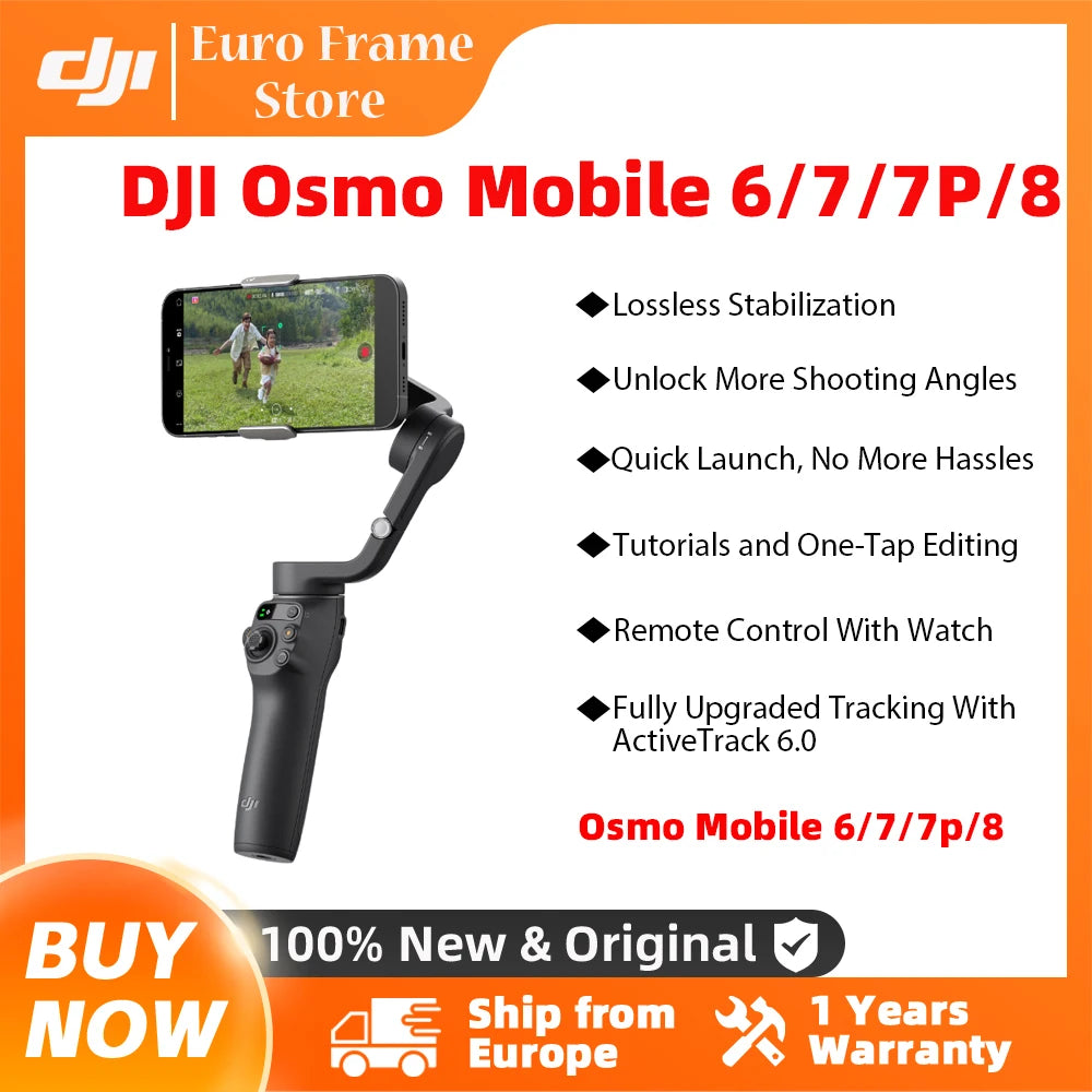 DJI Osmo Mobile 6/7/7P/8 Handheld Gimbal 3-Axis stabilisation activefollow 5.0 Built-In Extension Red Original Brand in stock Ürün ana görseli