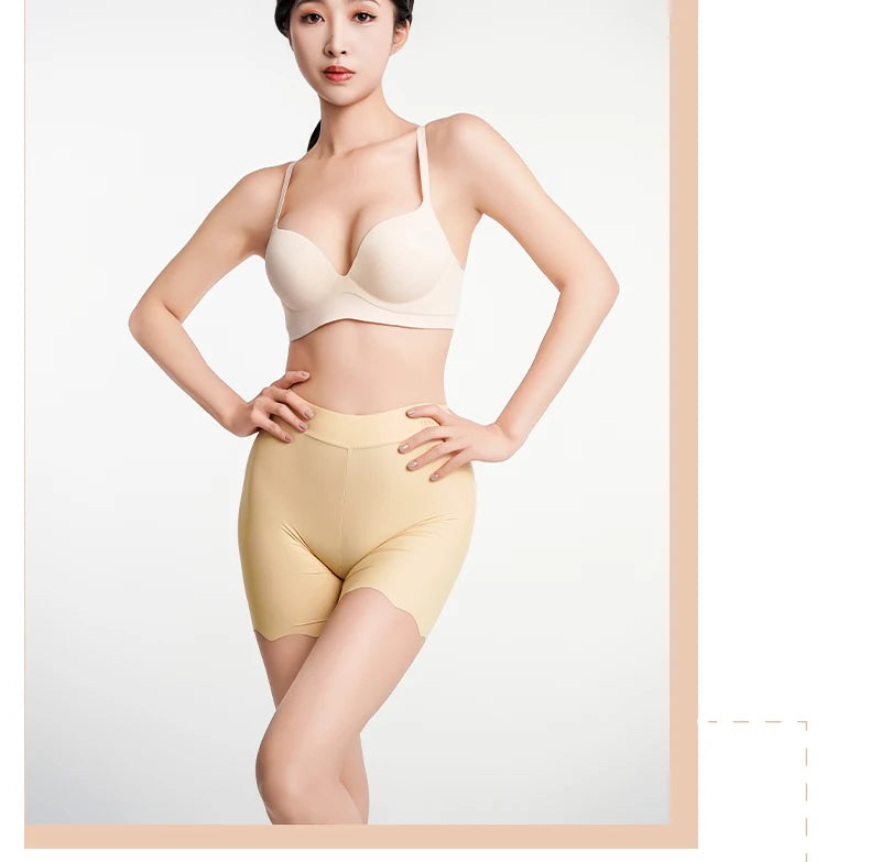 2pcs Seamless Safety Shorts Womens Ice Silk Summer Anti Rub Underwear Boxers Under Skirt Panty Big Size Short Leggings 40-100kg