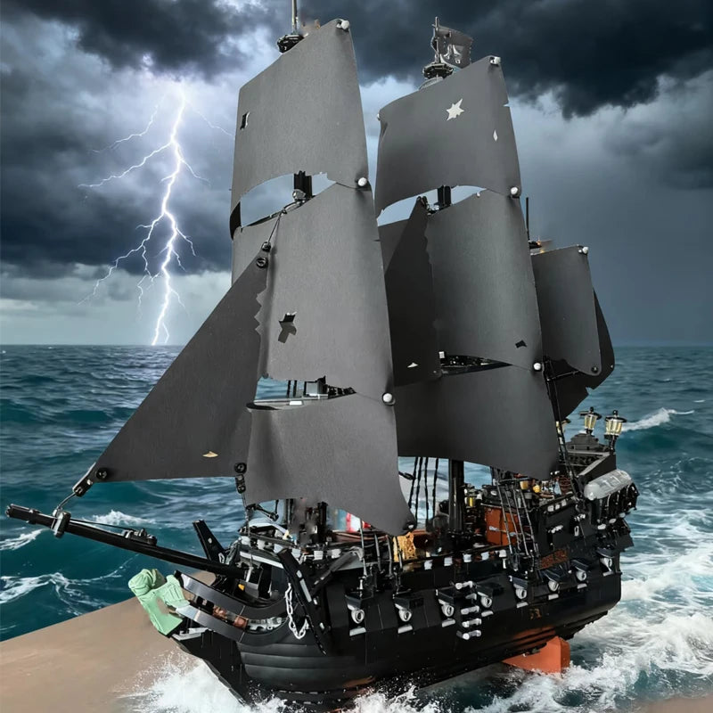 2025 NEW  Pirates Of The Caribbean Ship Revenge Warship Black Pearl Sailboat Building Block Bricks  Assembly Toys Kid Gift