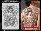 Magic Juice Ink Waterproof Tattoo Stickers Full Back Large Size Herbal Juice Temporary Tattoos Men Body Art Dragon Tiger