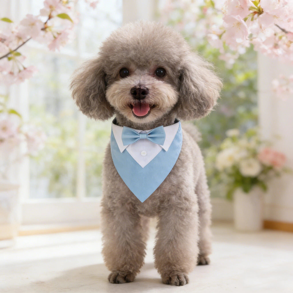 Sucado Bow Tie Dog Collar Tuxedo Bandana Adjustable Formal Puppy Triangle Neck Wear for Wedding Birthday Dress-up Cosplay Party