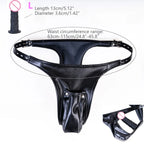 Multi-Functional Leather Chastity Panties with No Vibration Silicone Dildo Anal Accessories for Couple Sensual Play Sex Toys
