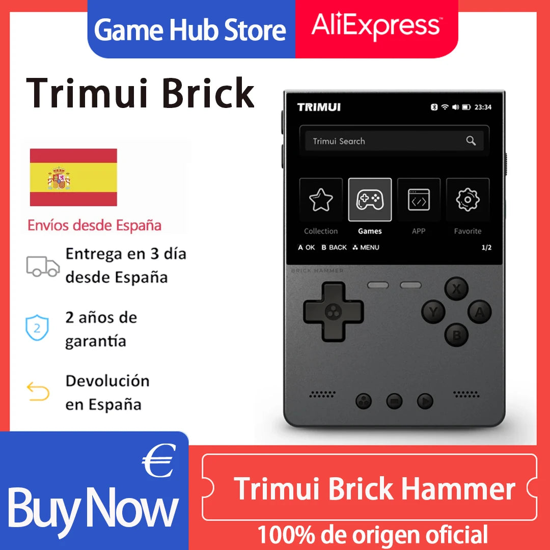 NEW TRIMUI BRICK Hammer Handheld Game Console 3.2'' IPS Screen Linux System Metal Body Key LED Lighting Free Key cap Gifts Ürün ana görseli