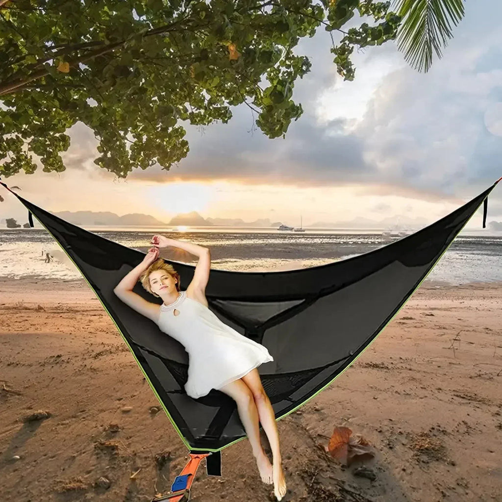 Outdoor Camping Hanging Portable Bed Triangle Hammock Portable Multi Person Aerial Mat  travel Convenient Sleep Hammock bed