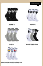 Kelme Men's Mid Length Socks 3 Pairs Of Casual Socks Sweat Absorbing And Breathable Sports Socks Running Speed Dry Socks