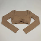 Quick Drying Breathable Short Yoga Sexy Clothes For Women Nude Feeling Fitness Tops Slim Fit Exercise Running Clothes