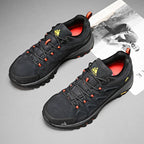 HIKEUP Leather Men Shoes for Men's Casual Shoes Fashion Waterproof Winter Luxury Designer Brand Work Boots Man Non-slip Sneakers