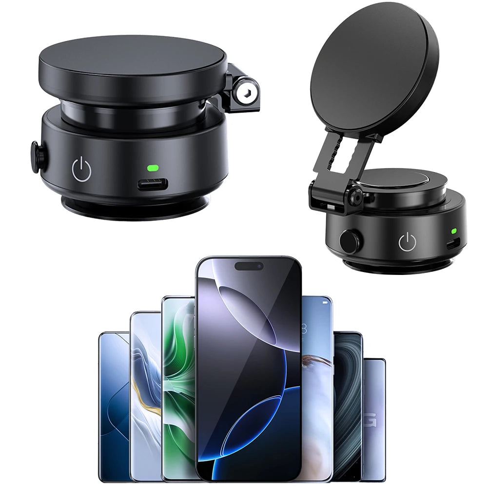 For Magsafe Magnetic Vacuum Car Phone Holder 360° Rotatable Folding Mobile Phone Holder Electric Vacuum Swivel Stand Ürün ana görseli