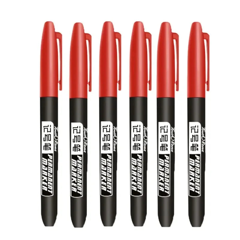 1/6 PCS Permanent Marker Pen Manga Drawing Markers Black Blue Red Waterproof Ink Sketch Pens Stationery Art School Supplies