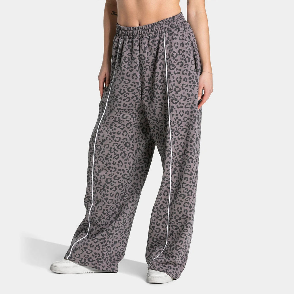 Yoga Leopard Print Jogger Pants for Women – Flexible, perfect for stretching, running, training, jogging, casual, relaxed, styli