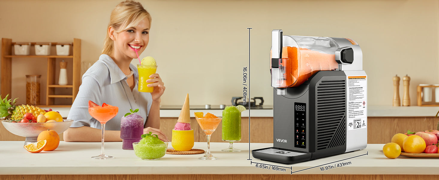 SucceBuy 2L/68oz No Ice Needed Slushy Machine Slushie Machine for Home Frozen Drink Maker with 6 Preset Programs Margarita Machi
